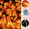 Timer & 3 Pack 30Ft Fall Garland with 60 LED Maple Leaves – Battery Operated Thanksgiving Decorations, Waterproof Indoor/Outdoor String Lights for Autumn, Halloween, Christmas (Orange&yellow)